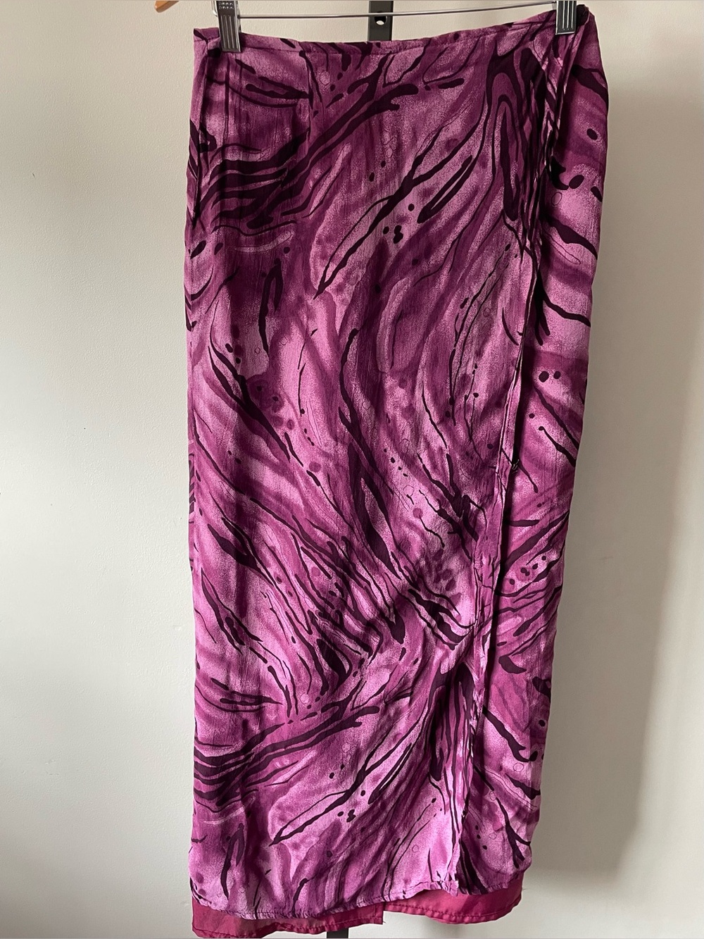 Vintage Purple Marble-Print Maxi Skirt